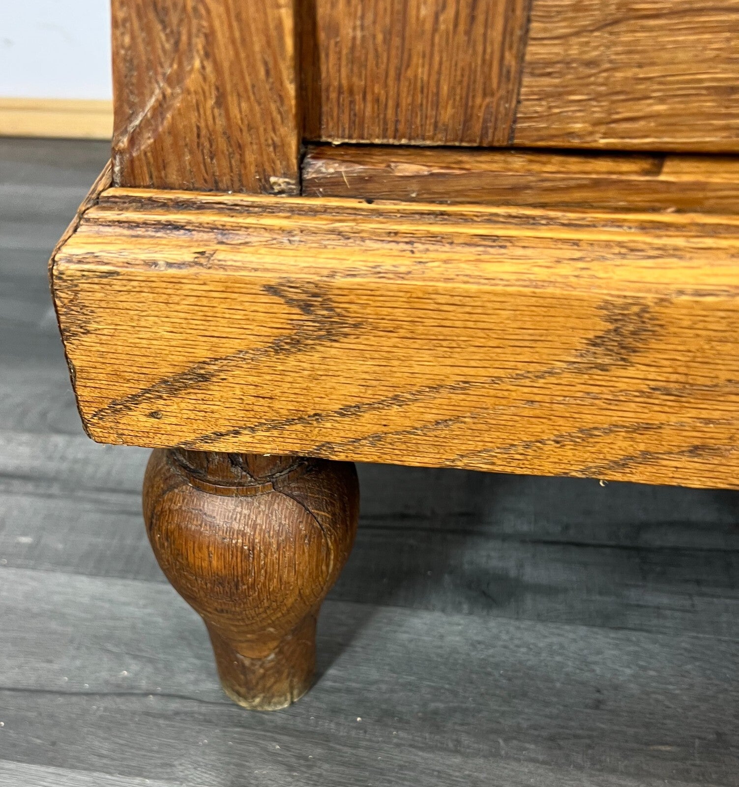 Sideboard Antique French Marble Top Cabinet Carved Storage Cupboard LOT 23716