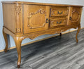 Cabinet Vintage French Louis XVI Style Carved Desk 2 Drawers Sideboard LOT 45091