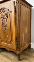 Sideboard Vintage French Louis Style Oak 4 Door Cupboard Carved Cabinet LOT 636118