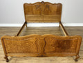 Bed Vintage French Louis XVI Double Bed Frame Oak Carved Headboard LOT 49130