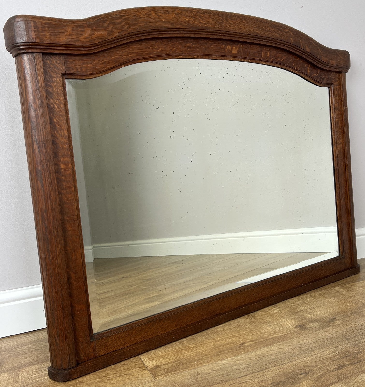 Mirror Antique French Style Oak Wall Mirror Carved Decorative Frame LOT 61412