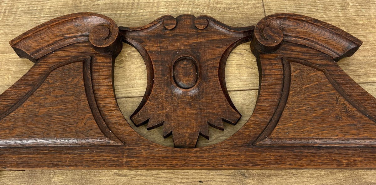 Pediment Antique French Style Oak Hand Carved Decorative Crest LOT 61723
