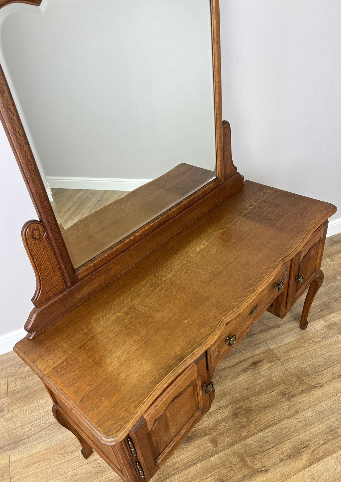 Dressing Table with Mirror Vintage French Oak Louis Vanity Table Makeup LOT 63179