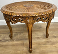 Coffee Table Vintage French Louis Style Oak Carved Cane Top Side Table LOT 48655