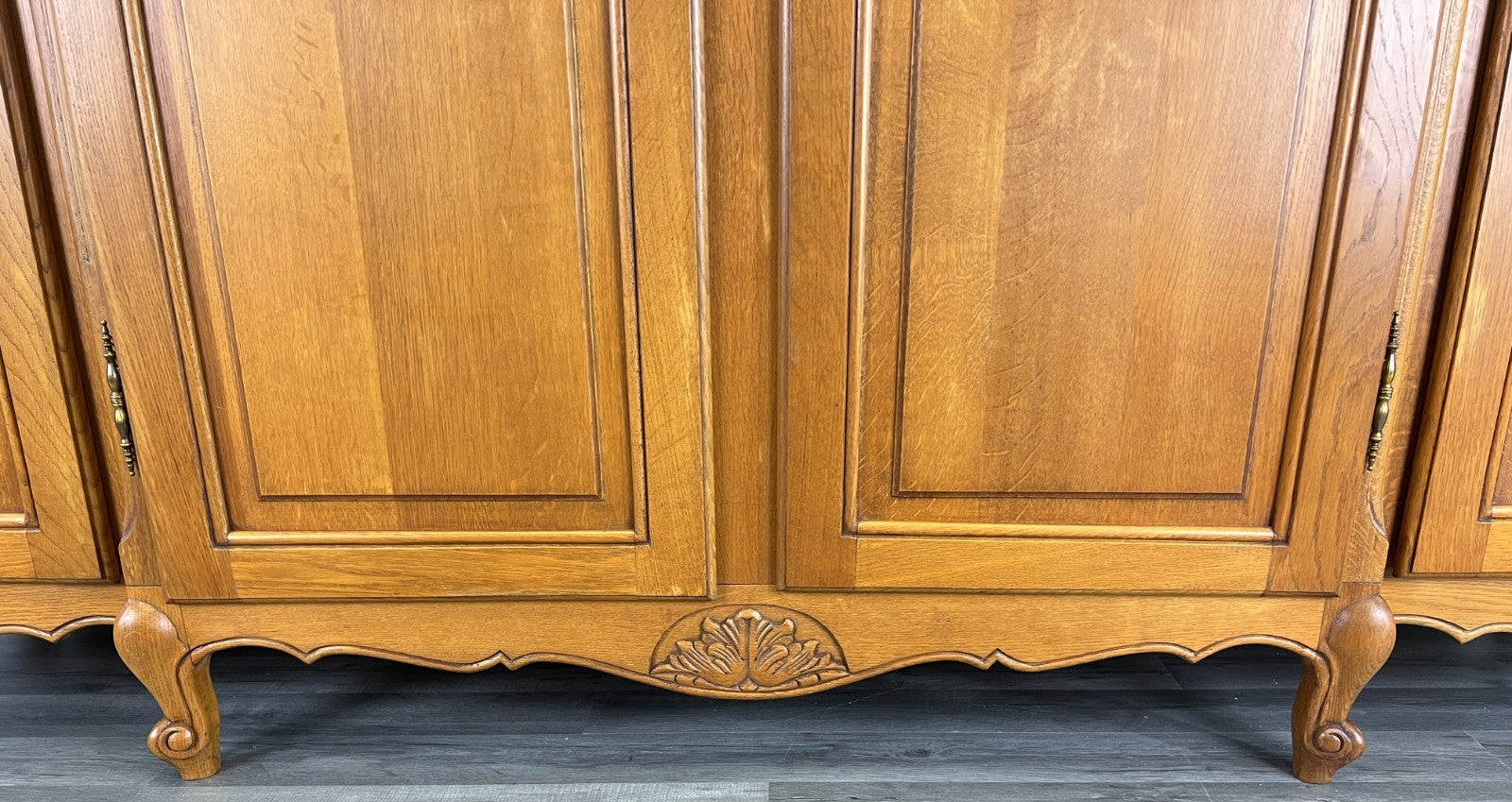 Wardrobe Vintage French Louis XVI Style Oak Four Door Armoire LOT 482010