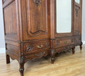Wardrobe Antique French Rocaille Oak Three Door Carved Mirrored Armoire LOT 48437