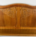 Bed Vintage French Louis XVI Oak Double Bed Frame Carved Headboard LOT 29648