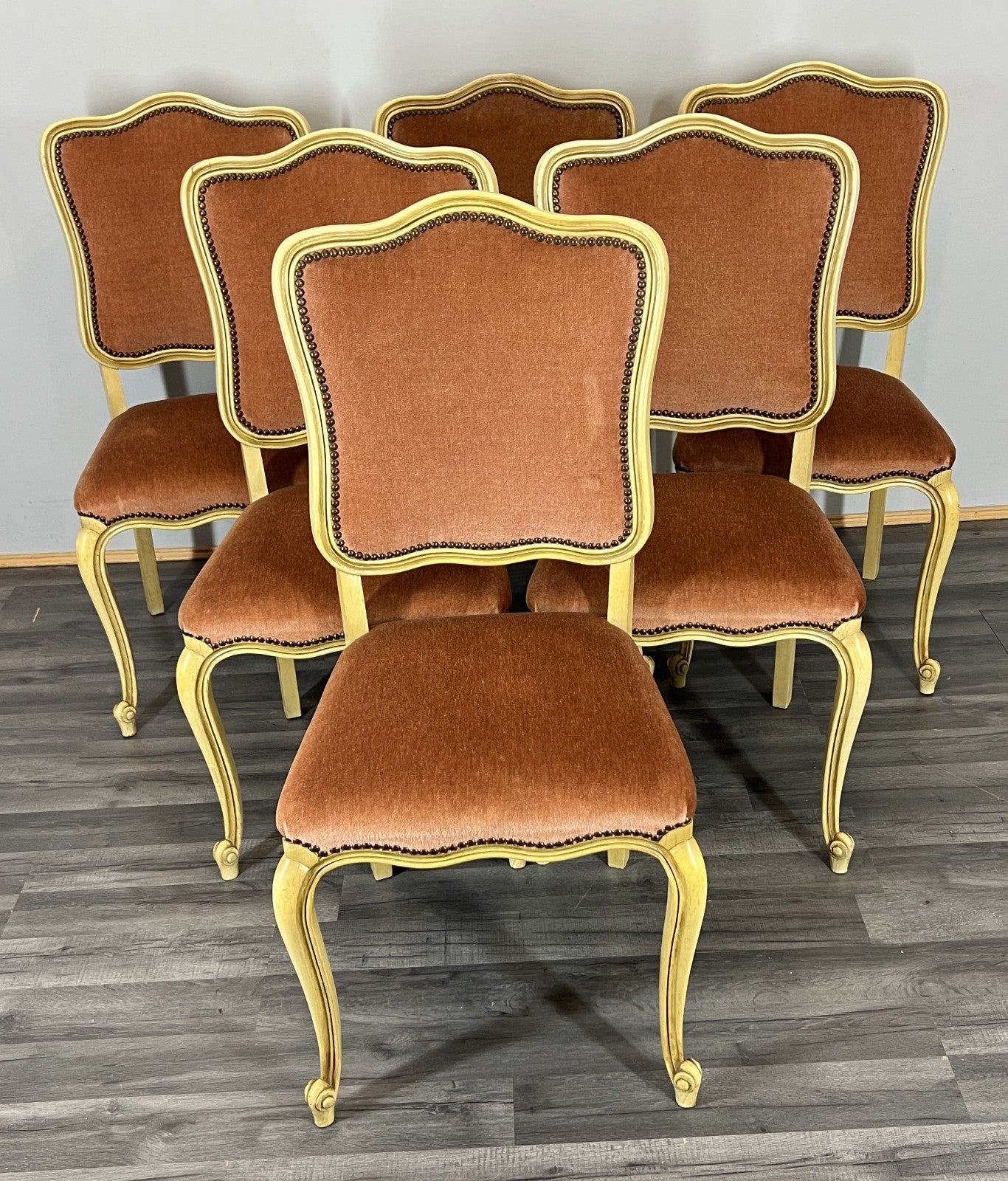 Dining Table Vintage French Louis XVI Shabby Chic with Set of 6 Chairs LOT 44042