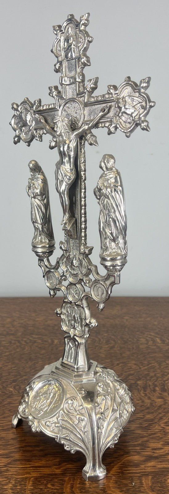 Crucifix Vintage French Style Metal Ornate Religious Altar Cross LOT 47636