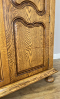 Wardrobe Vintage French Style Oak Five Door Carved Armoire Cabinet LOT 61118