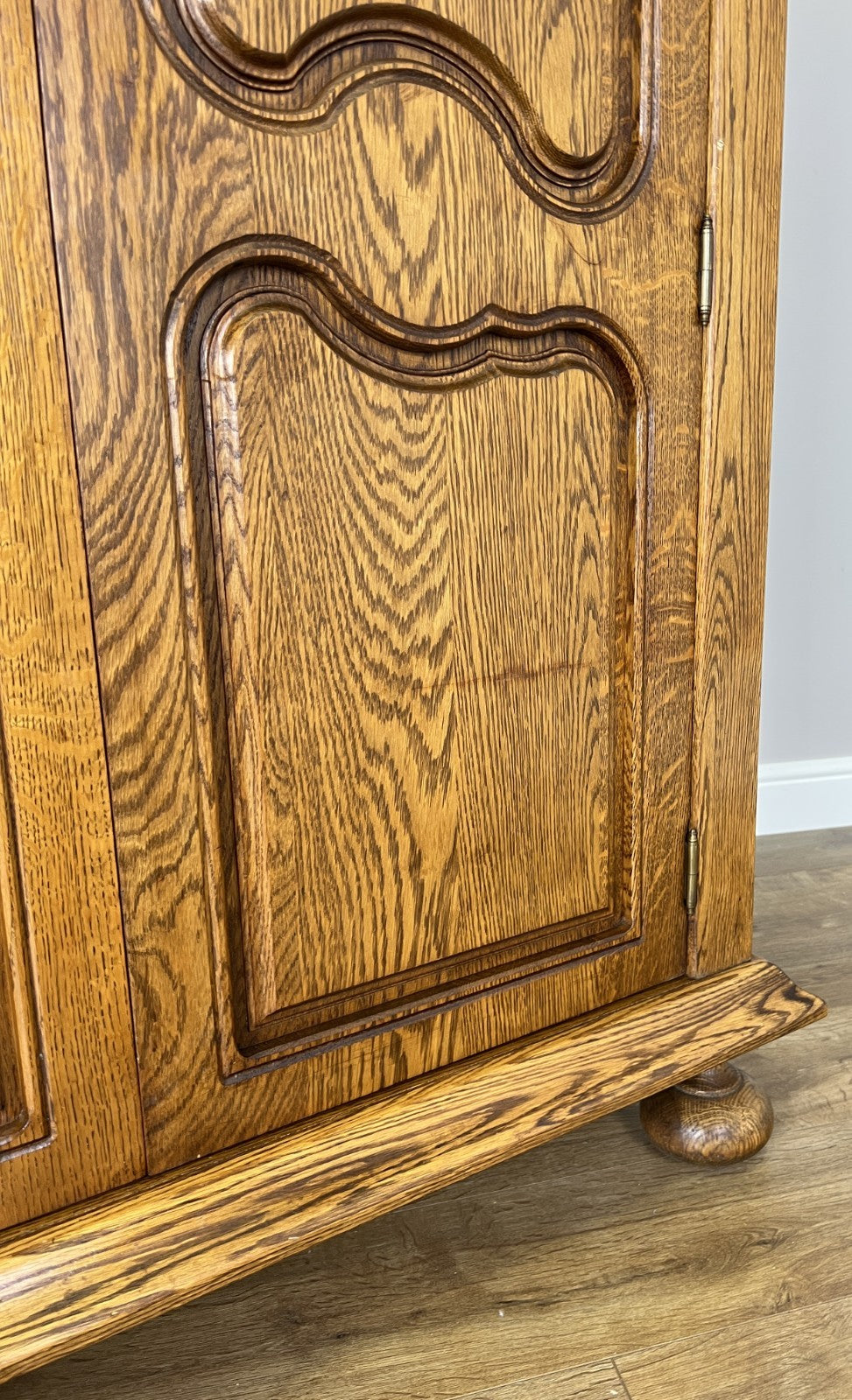 Wardrobe Vintage French Style Oak Five Door Carved Armoire Cabinet LOT 61118