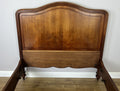 Bed Antique French Style Double Bed Frame Walnut Carved Headboard LOT 64076