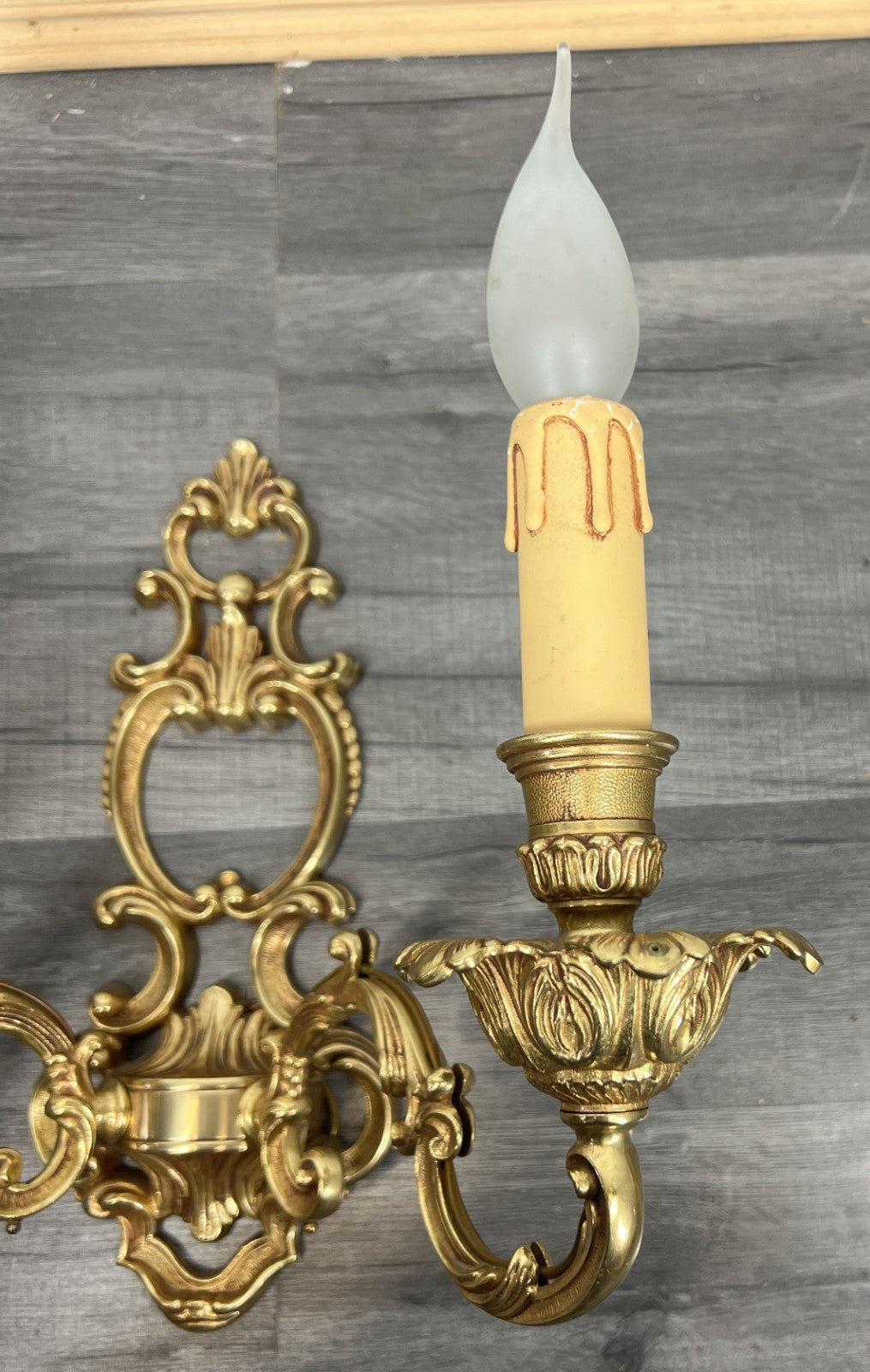 Pair of Wall Lights Vintage French Double Arm Ornate Rococo Sconces LOT 44107