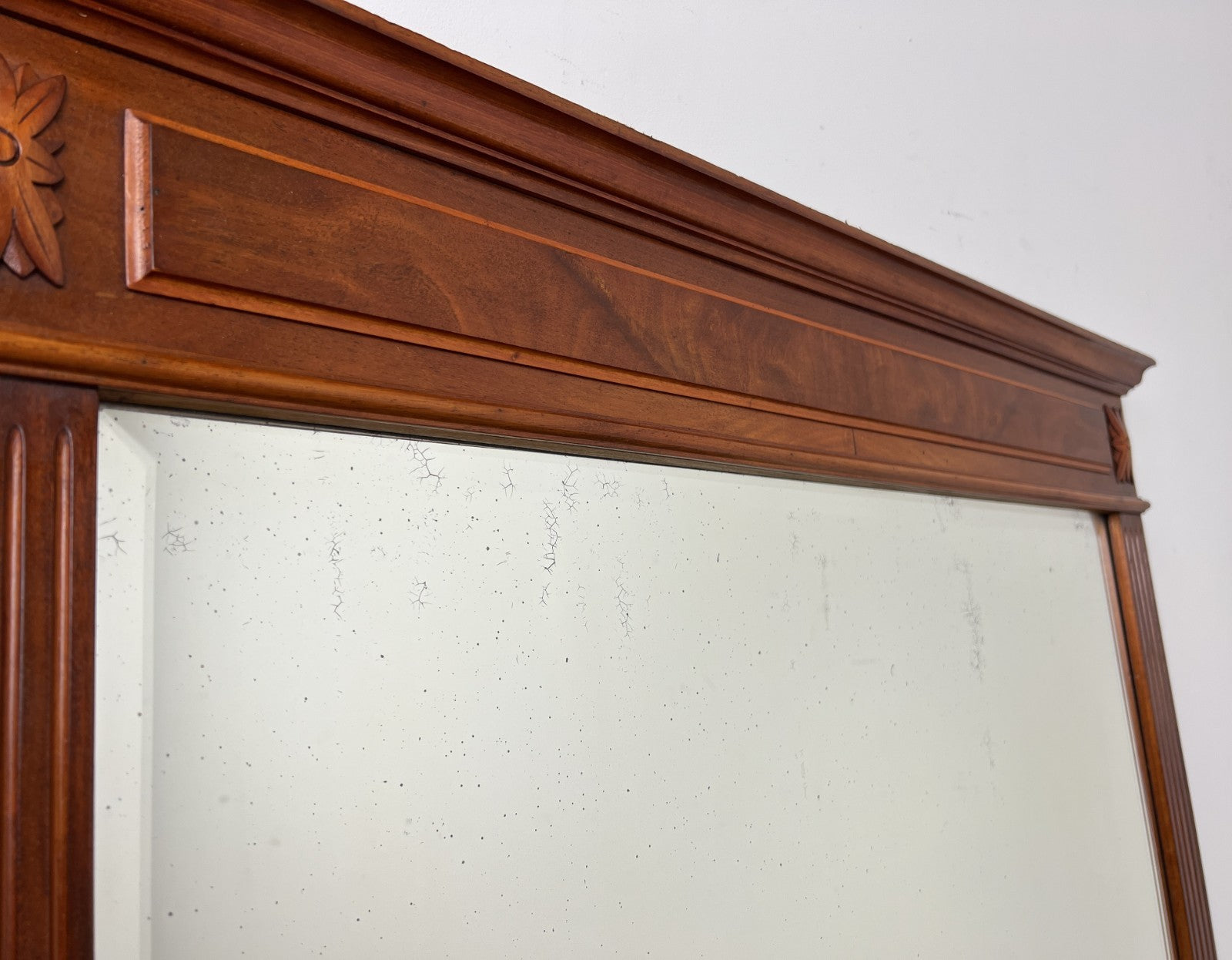 Mirror Antique French Walnut Wall Mirror Carved Decorative Frame LOT 64054