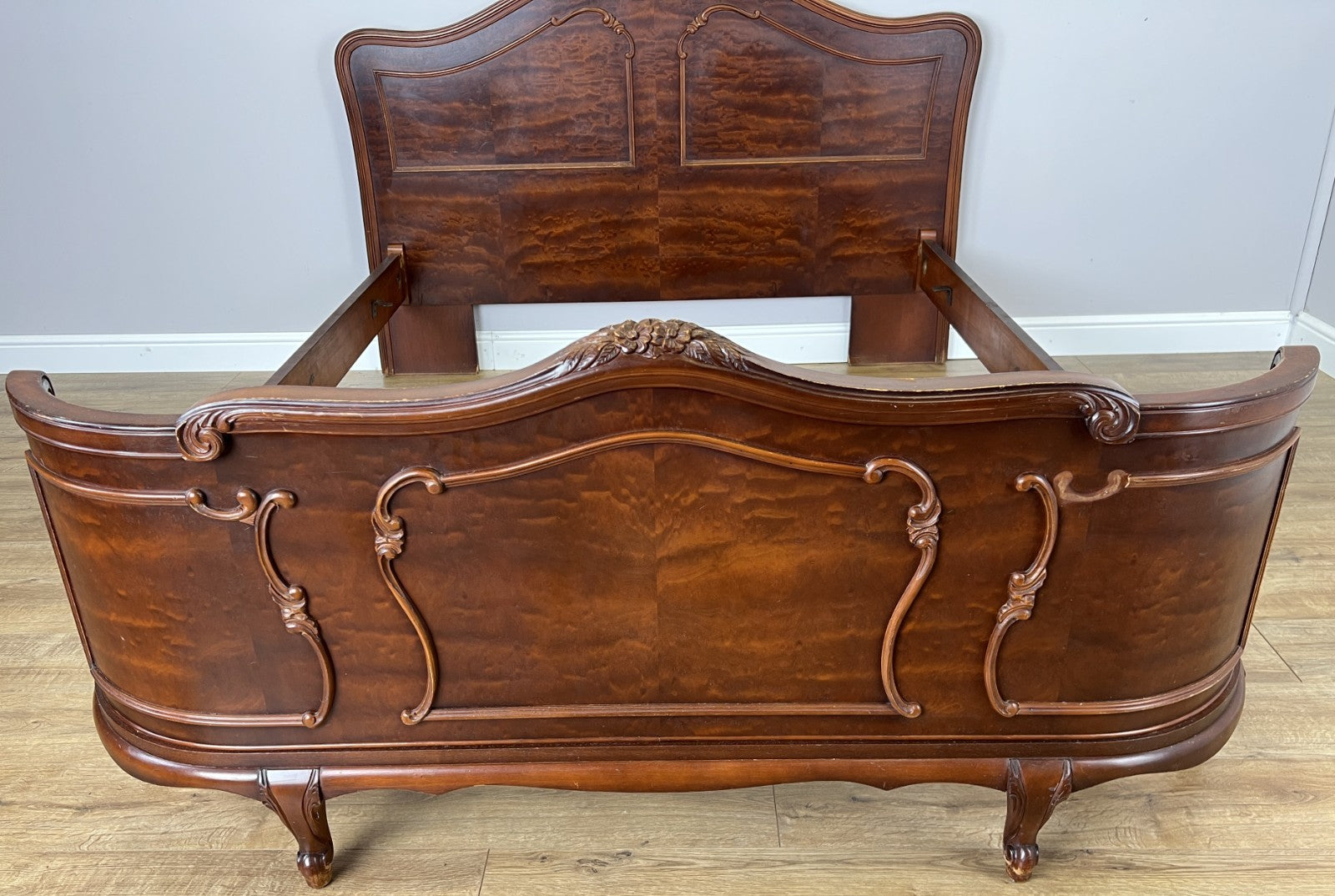 Bed Vintage French Louis XVI King Size Bed Frame Carved Headboard LOT 64033