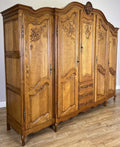 Wardrobe Vintage French Louis XVI Style Five Door Oak Carved Armoire LOT 61252