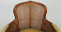 Armchair Vintage French Style Cane Upholstered Accent Carved Chair LOT 63115