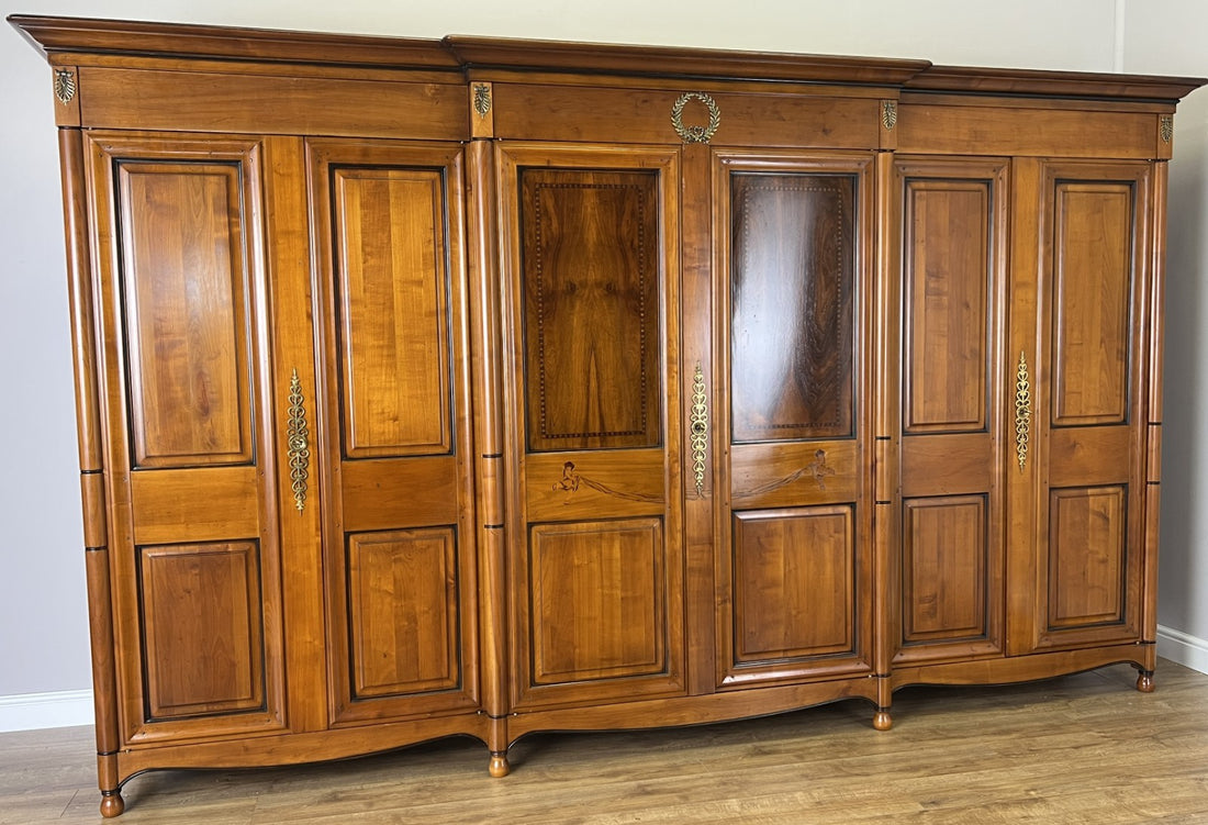 Wardrobe Vintage French Ehalt Six Door Carved Armoire Cabinet LOT 61120
